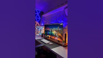 This is the definition of a perfect setup😍 #gamingsetup #gamingroom #curvedmonitor #rgb #nanoleaf