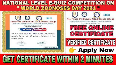 National Level E-Quiz Competition On "World zoonoses Day 2021 I Free Certificate I Digital Classroom