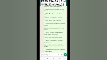 All GA questions asked in EPFO SSA || 2nd Shift || 2nd August 2023
