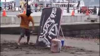 Street freshwater artists painting a big surprise for the tour ~
