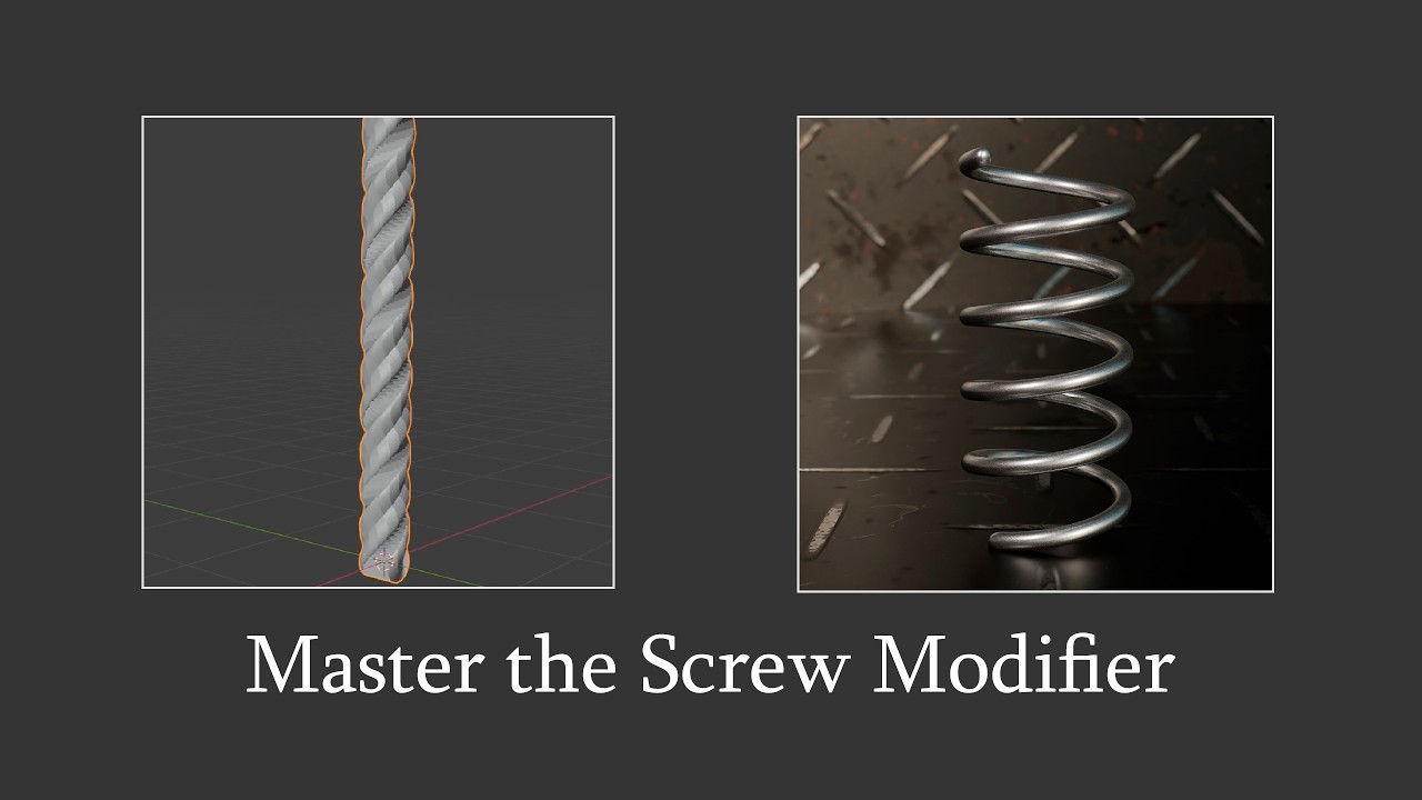 How to make a spring in Blender – Frame setup with Screw Modifier (Part ...