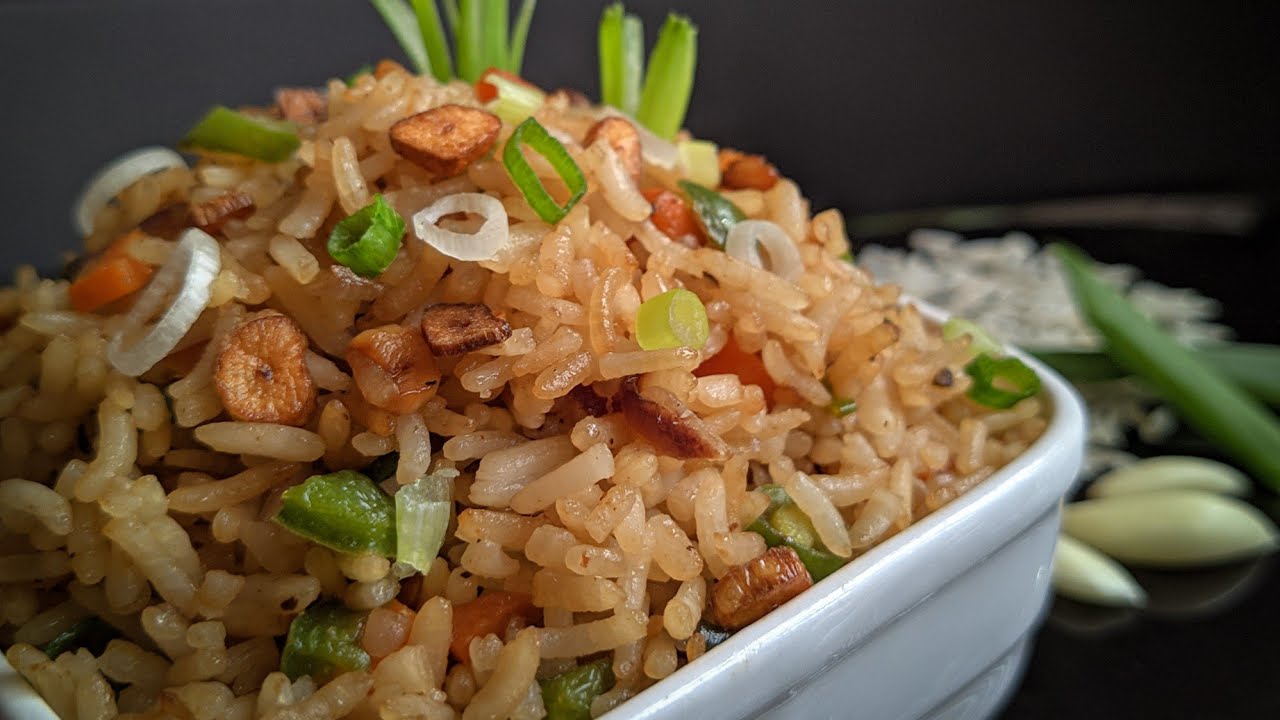 Burnt Garlic Veg Fried Rice Quick and Easy recipe YouTube