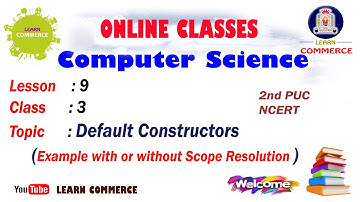 Class 12 Computer | Default Constructor (Example with or without Scope Resolution) | Mrs Shahanaz