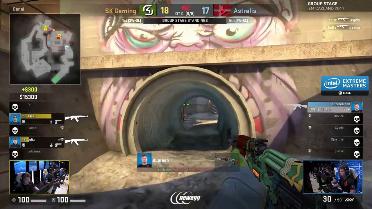 Dupreeh 1v2 Clutch forces double OT - SK vs Astralis - IEM Oakland 2017