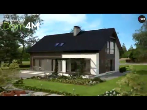 4M536 Проект большого коттеджа с мансардой и камином