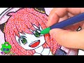 【スライムDIY】アーニャのイラストをつぶつぶアイスバーグにお絵かき♪液体モンスター
