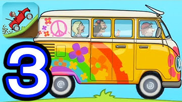 Hill Climb Racing - Gameplay Walkthrough Part 3 - Hippie Van (iOS, Android) || Bus Game ||