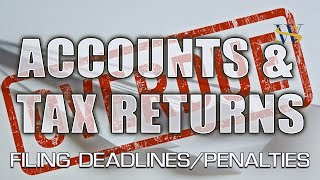 Accounts or tax returns, filing deadlines & penalties
