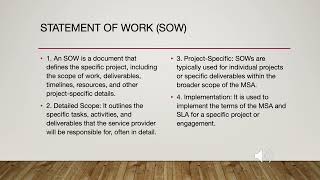 Knowledge Base by Telco LLC  MSA, SLA and SOW explained
