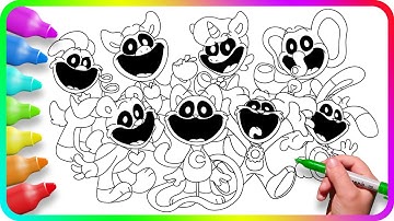 Coloring Pages SMILING CRITTERS - Friends / Satisfying Coloring Poppy Playtime Chapter 3 characters