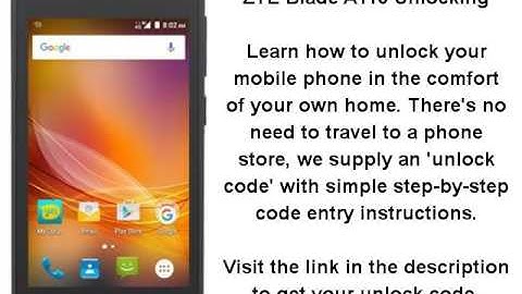 Unlock ZTE Blade A110 - SIM Network Unlock PIN