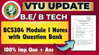 BCS304 Module 1 Notes with Question Bank Link in Description #vtu #engineering #importantquestions