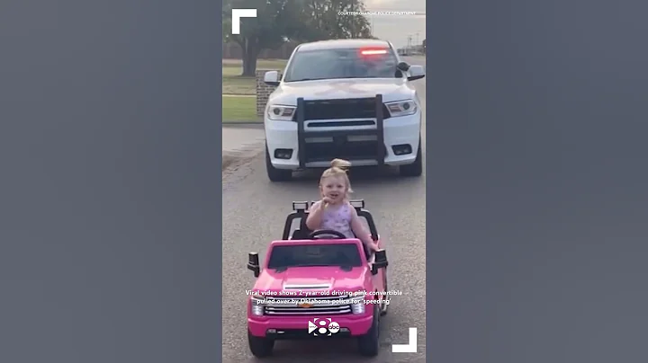 Viral video shows 2-year-old driving pink convertible pulled over by Oklahoma police for ‘speeding’