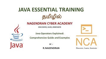 Java Operators Explained Comprehensive Guide and Examples - in tamil