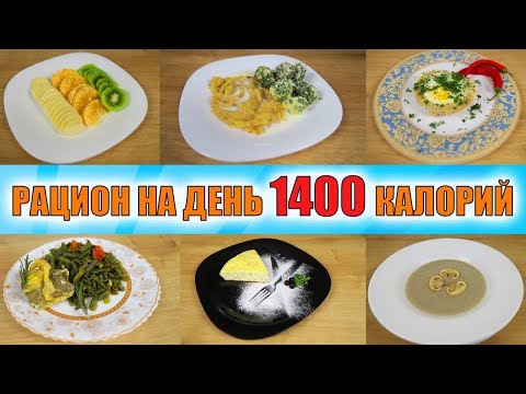 Рацион на день 1400 калорий  Готовое меню для похудения