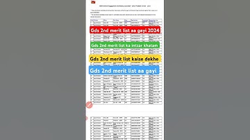 GDS 2nd merit list kab aayega 2024 | GDS result kaise dekhe 2024 ||#gdsresult #gds2ndmeritlist2024