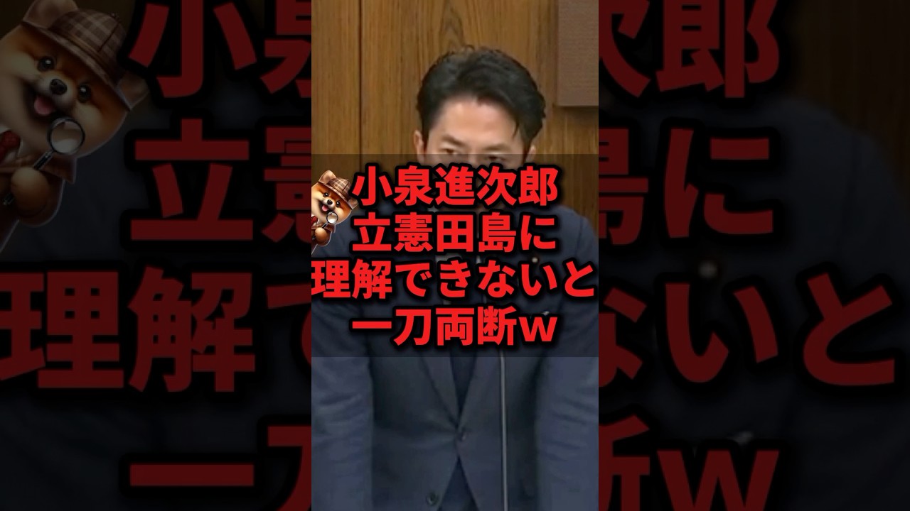 小泉進次郎、立憲田島に理解できないと一刀両断ｗ