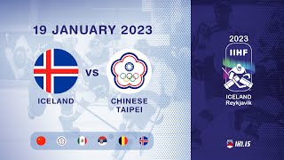 ISL vs TPE | 2023 IIHF Ice Hockey U20 WC Division II, Group B | Reykjavik Iceland