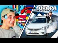 DRIVING CAR THROUGH EUROPE SEARCHING FOR HUGE FISH