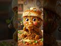Cute Baby Eating Giant Pav Bhaji 😍 | Funny AI Food Animation #shorts #ai #pavbhaji