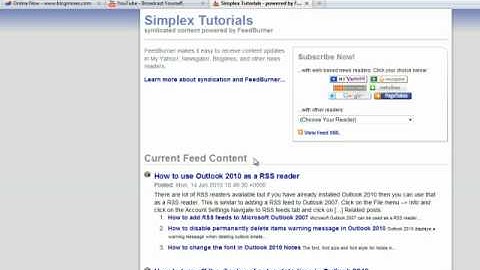 How to use Outlook 2010 as a RSS reader