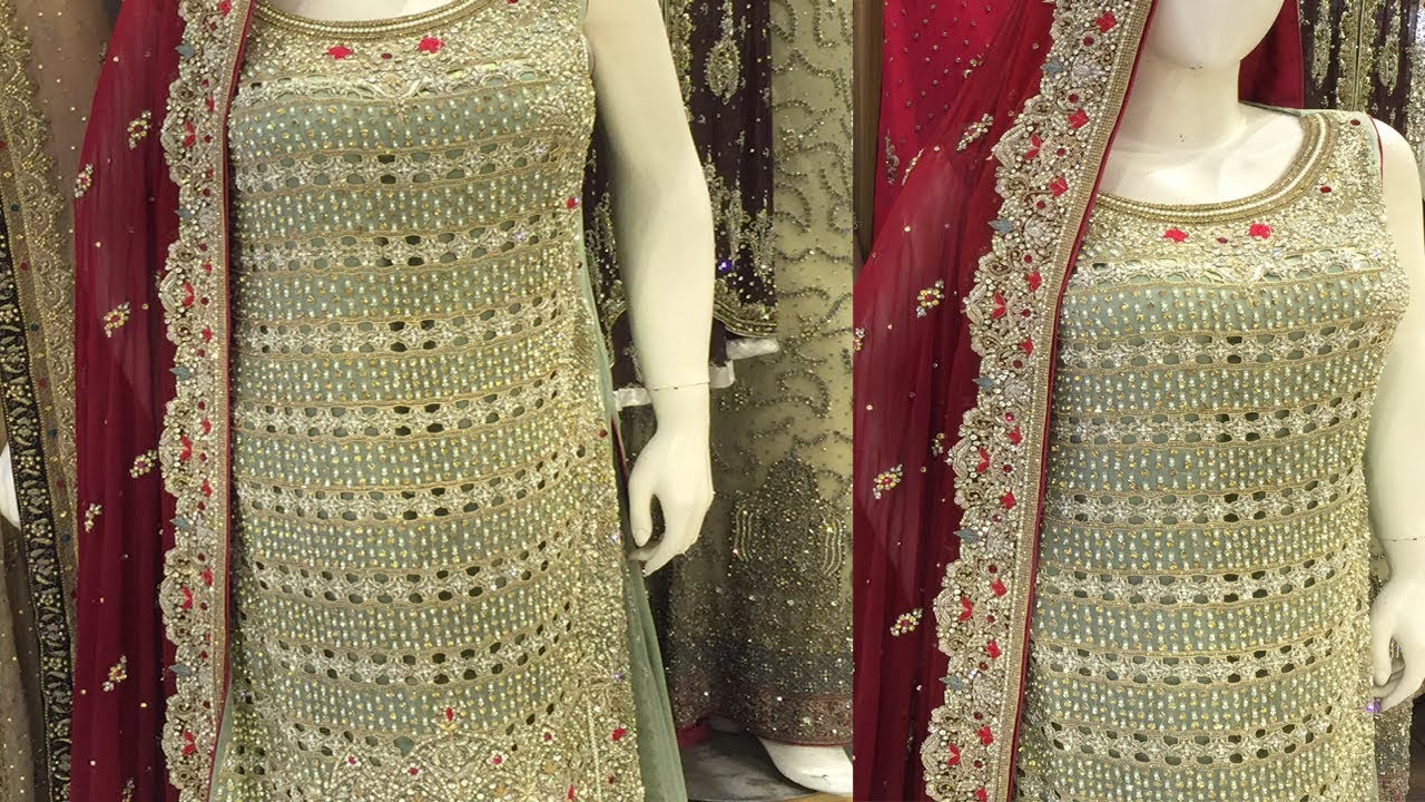 Winter Light Green and Plum Walima Dress | Walima Dress For Bridle 2019