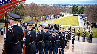 Honor Guard from 5 Military Branchs (Army, Marine Corps, Navy, Air Force, Coast Guard) at Arlington