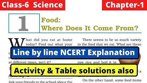 Class 6 Science Chapter 1 | Food Where Does It Come From? | Line by line NCERT Explanation Part-1