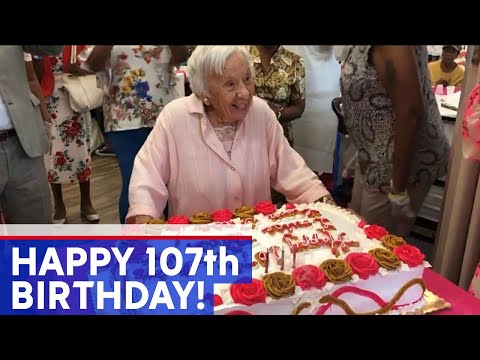 107-year-old woman celebrates birthday with party