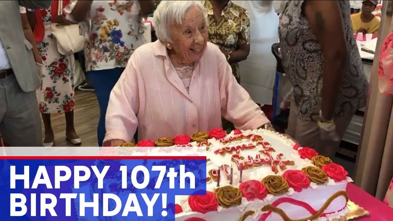 107-year-old woman celebrates birthday with party