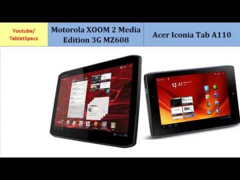 Motorola XOOM 2 MZ608  - Acer Iconia Tab A110, specs compared