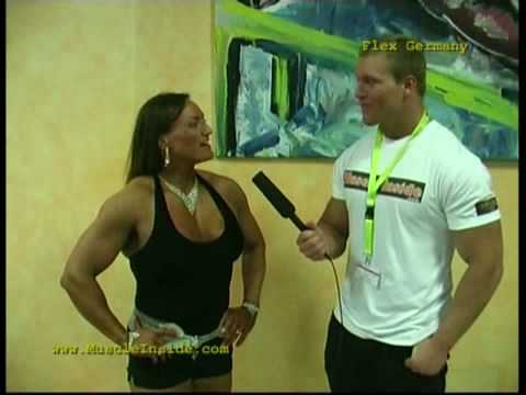 Klaus Riis at FIBO 2008 interviewing Helle Nielsen