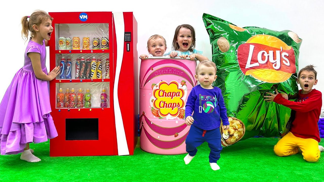 Vending Machine Soda Children's Songs and Videos with Five Kids