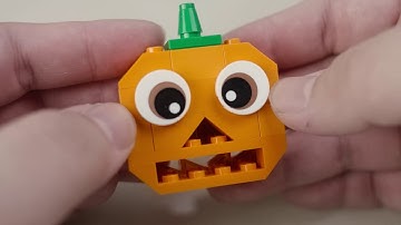 Pumpkin Halloween Jack-o-lantern Built Using LEGO Classic Bricks and Eyes 11003