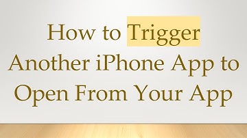 How to Trigger Another iPhone App to Open From Your App