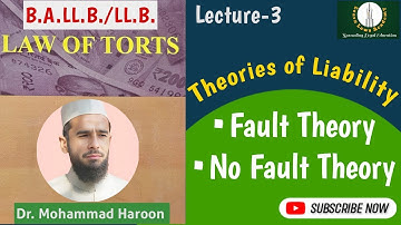 Theories of Liability in Torts | Fault Theory | No Fault Theory | Intentional Torts