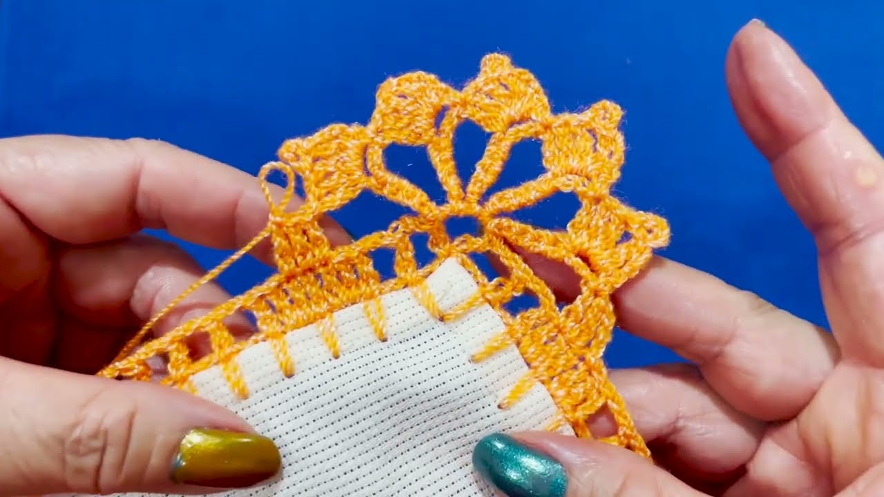 Cómo tejer una puntilla de vuelta y vuelta a crochet fácil y rápido💥 # 391