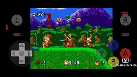 Bubsy in Claws Encounters of the Furred Kind (SNES) Level 1 Speedrun in 0:42