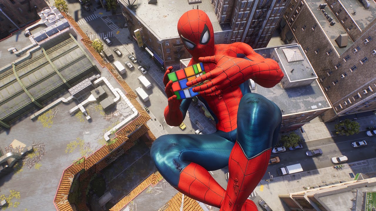 Marvel's Spider-Man 2 Rubik’s Cube Stunt Jump - YouTube