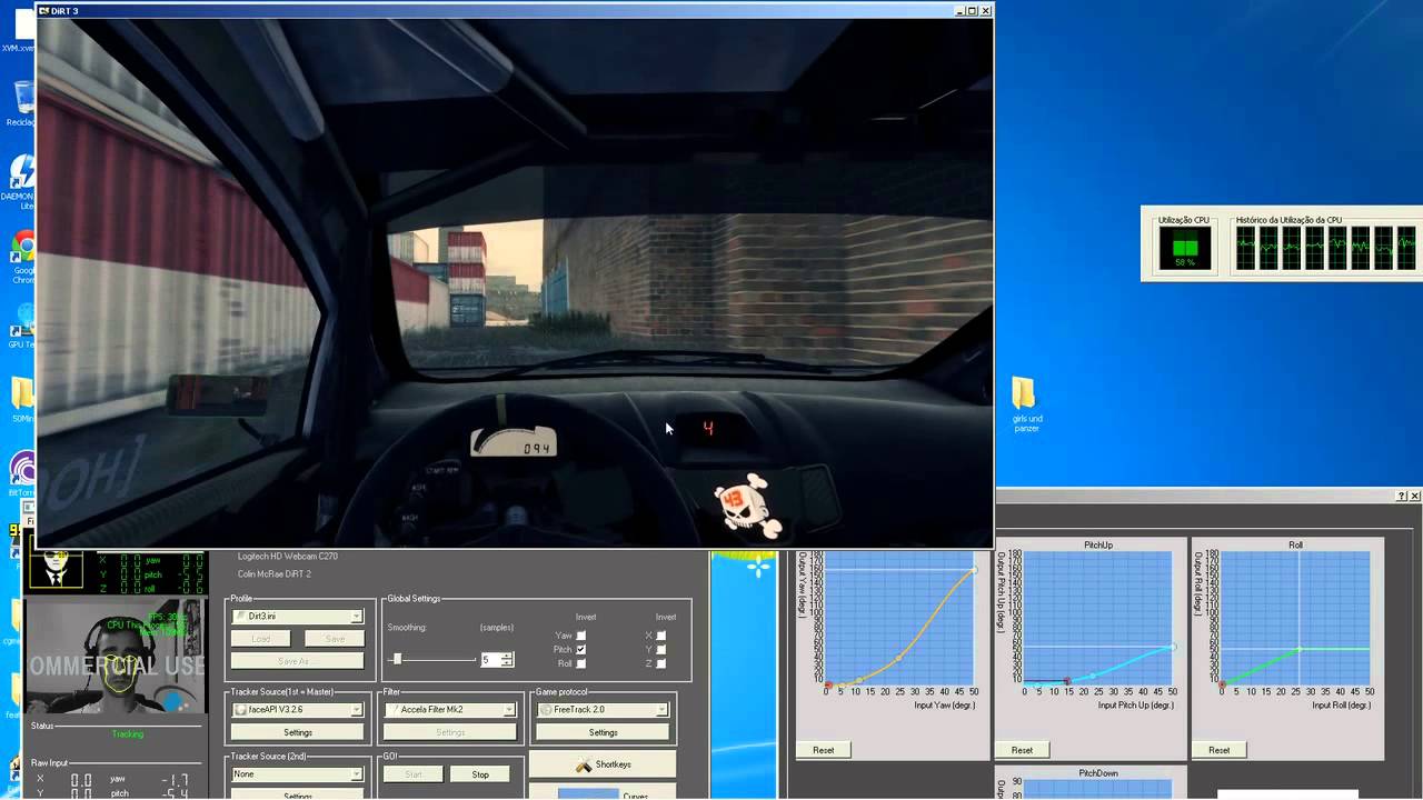 Head Tracking with Webcam on Dirt 3 - YouTube