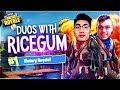 BEATING RICEGUM IN DUOS ON FORTNITE: Battle Royale (WE DID A 1v1)