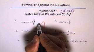 Trigonometric Equations Worksheet I - EDEXCEL - GCSE - SAT