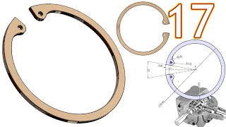 17-Project 39| Bevel Gearbox | SolidWorks Tutorial : custom retaining ring - sheet metal - internal