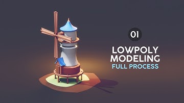 3d Modeling LOWPOLY Windmill in Blender 3d | Game Building Design | Blender Speed Modeling (PART 1)
