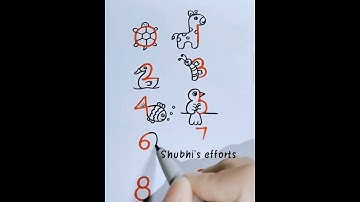 how to draw animals from 0 to 9 number #easy #design #shorts  #shubhi