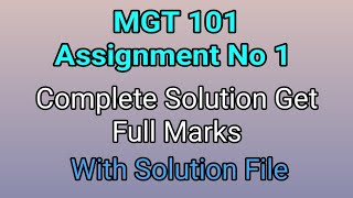 SOLUTION Assignment No. 1 (MGT101 – Financial Accounting) Spring 2020 ||Beginning Future