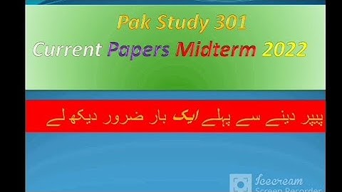 Pak301 Mid Term Current Paper Today