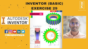 Inventor Basic Exercise 29 | Mechanical Engineering | CAD | For Beginners | BK Engineering