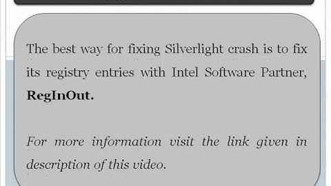 How to Fix Silverlight Crash