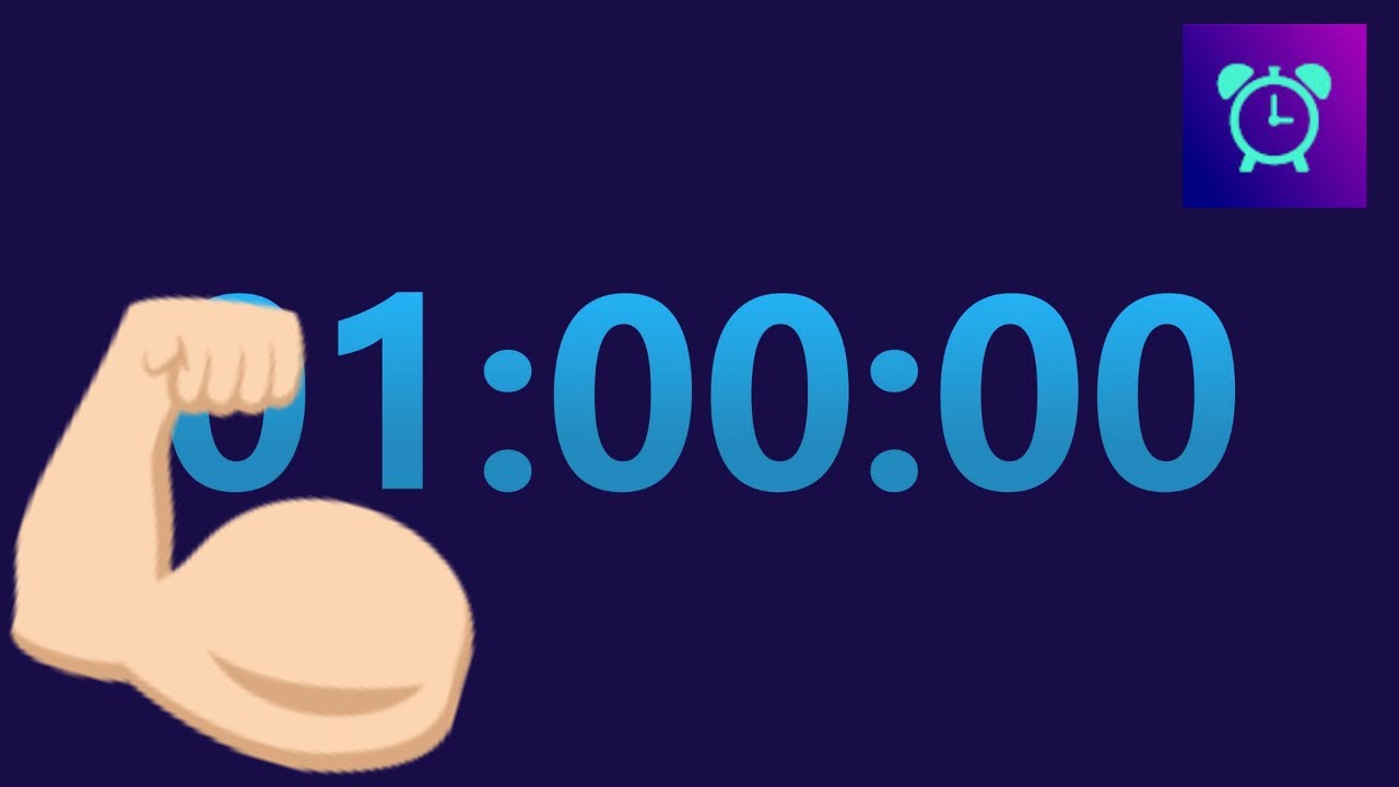 1 Hour Timer Countdown (No Music) + 1 Hour Loud Alarm 